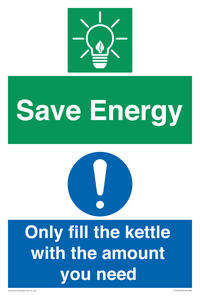 Save Energy - Only fill the kettle with the amount you need